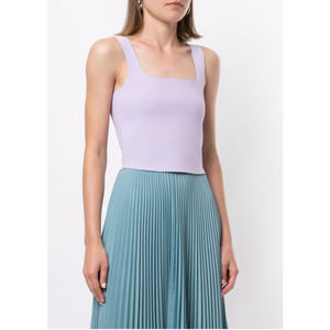 A.L.C. Lilac Victoria Cropped Tank Top Square Neck Y2K Lavender M